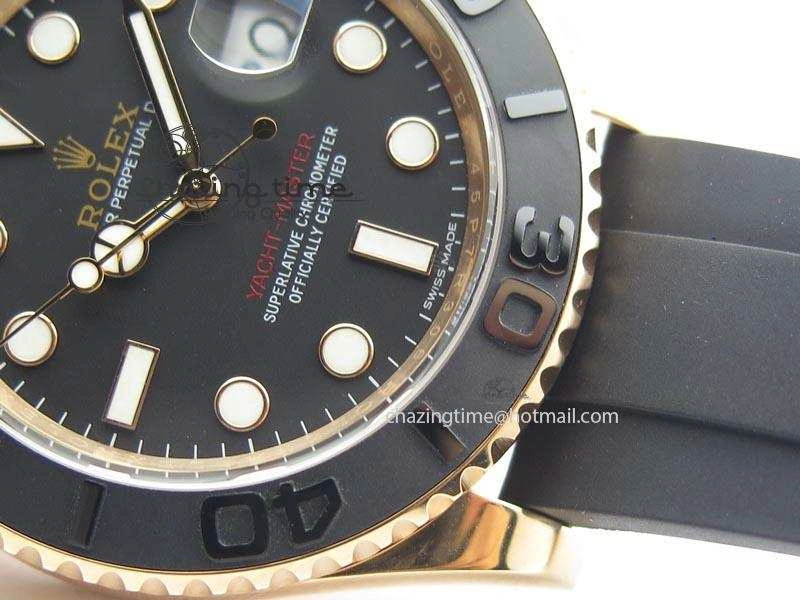 UrbanChic Yacht-Master 116655 Noob 1:1 Best Edition Black Ceramic Bezel On Black Rubber Strap A2836 (Free Extra Strap) 3867