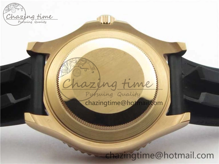 TravelReady Yacht-Master 116655 RG Bp Maker Best Edition Black Ceramic Bezel on Rubber Strap SA 3002