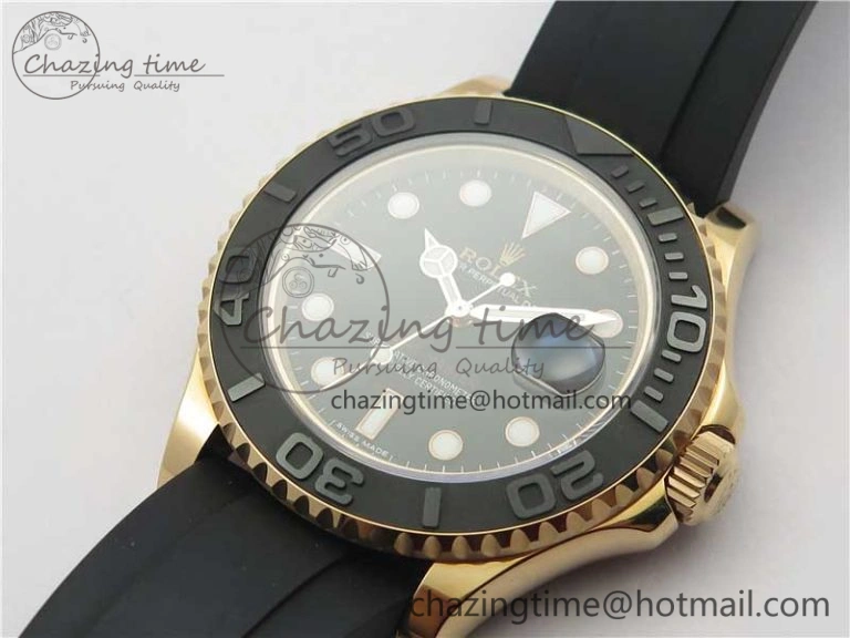 TravelReady Yacht-Master 116655 RG Bp Maker Best Edition Black Ceramic Bezel on Rubber Strap SA 3002