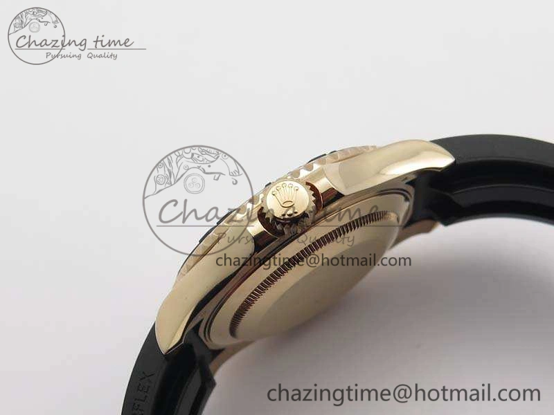 Classic Yacht-Master 116655 RG V9F 1:1 Best Edition Real Ceramic Bezel On Rubber Strap A 3549