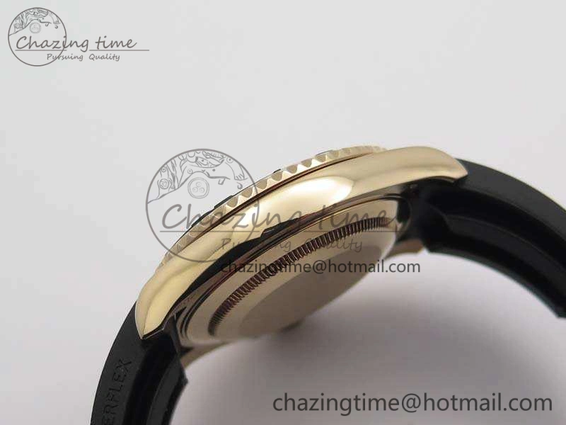 Classic Yacht-Master 116655 RG V9F 1:1 Best Edition Real Ceramic Bezel On Rubber Strap A 3549