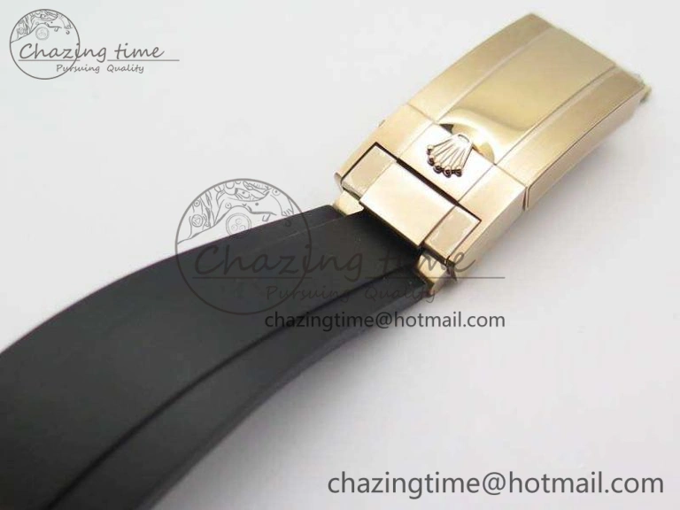 Classic Yacht-Master 116655 RG V9F 1:1 Best Edition Real Ceramic Bezel On Rubber Strap A 3549
