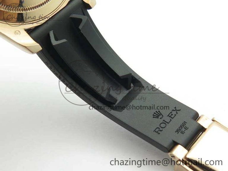 Classic Yacht-Master 116655 RG V9F 1:1 Best Edition Real Ceramic Bezel On Rubber Strap A 3549