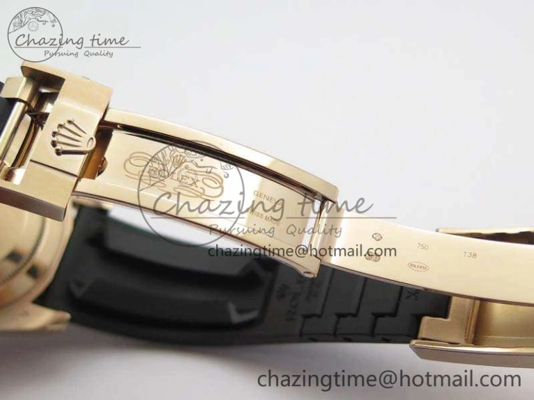 Classic Yacht-Master 116655 RG V9F 1:1 Best Edition Real Ceramic Bezel On Rubber Strap A 3549