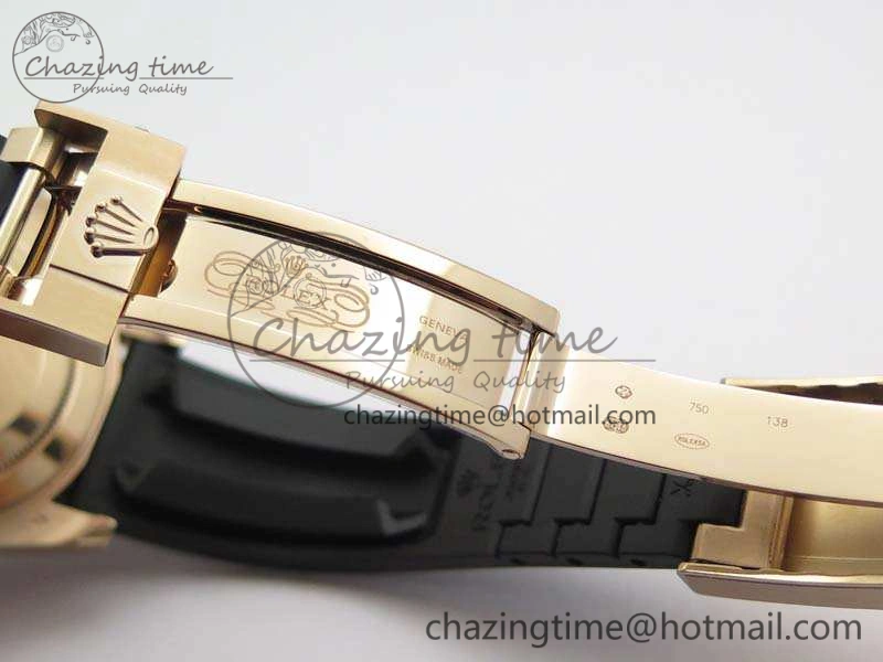 Classic Yacht-Master 116655 RG V9F 1:1 Best Edition Real Ceramic Bezel On Rubber Strap A 3549