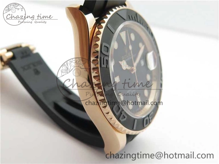 Yacht-Master 116655 RG Wrapped D1F 1:1 Best Edition Black Ceramic Bezel 904L Steel on Oysterflex Rubber Strap A Colorful 3060