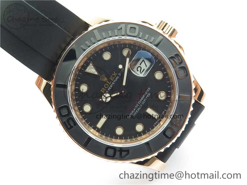 Yacht-Master 116655 RG Wrapped D1F 1:1 Best Edition Black Ceramic Bezel 904L Steel on Oysterflex Rubber Strap A Colorful 3060
