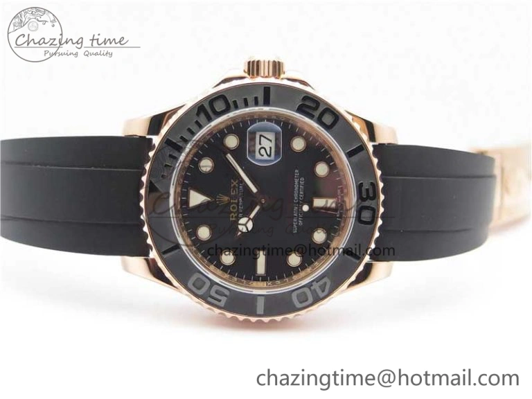 Yacht-Master 116655 RG Wrapped D1F 1:1 Best Edition Black Ceramic Bezel 904L Steel on Oysterflex Rubber Strap A Colorful 3060