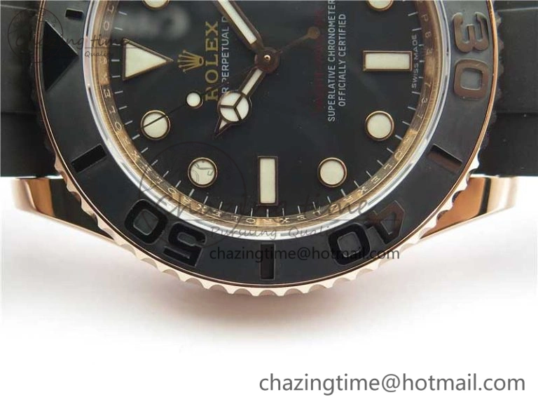 Yacht-Master 116655 RG Wrapped D1F 1:1 Best Edition Black Ceramic Bezel 904L Steel on Oysterflex Rubber Strap A Colorful 3060