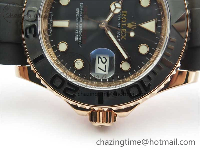 Yacht-Master 116655 RG Wrapped D1F 1:1 Best Edition Black Ceramic Bezel 904L Steel on Oysterflex Rubber Strap A Colorful 3060