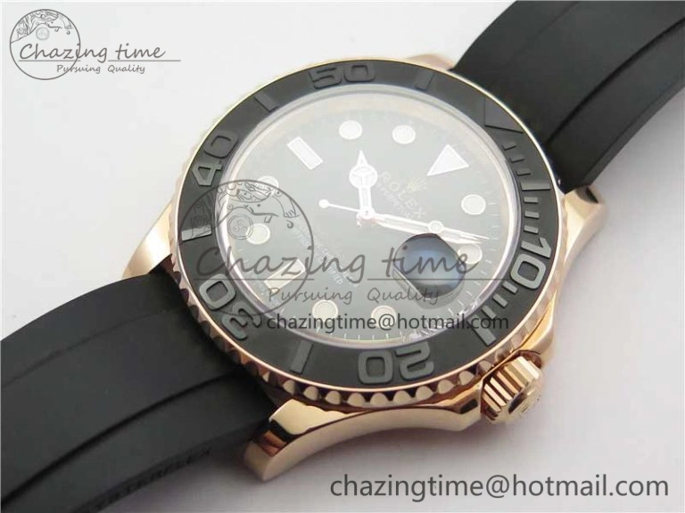 Yacht-Master 116655 RG Wrapped D1F 1:1 Best Edition Black Ceramic Bezel 904L Steel on Oysterflex Rubber Strap A Colorful 3060