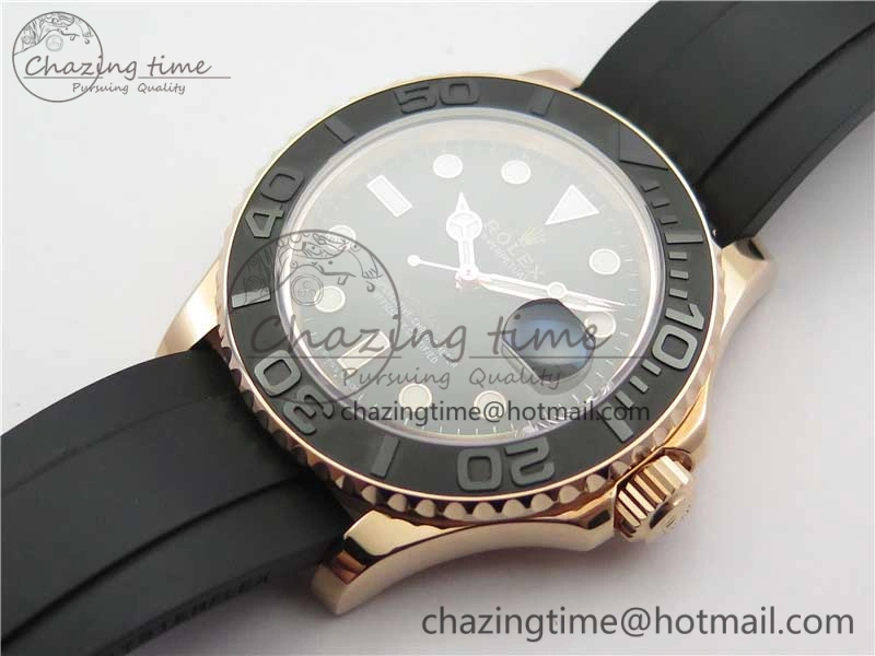 Yacht-Master 116655 RG Wrapped D1F 1:1 Best Edition Black Ceramic Bezel 904L Steel on Oysterflex Rubber Strap A Colorful 3060