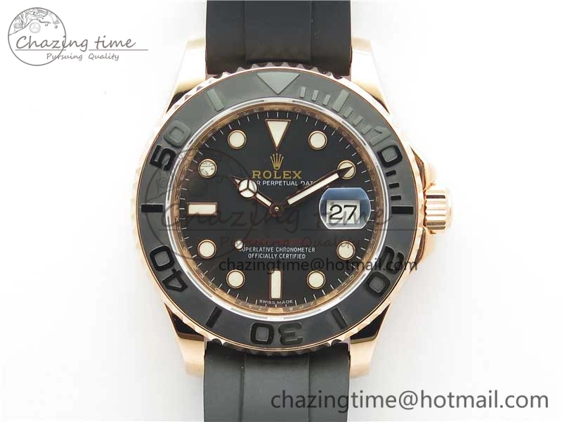 Yacht-Master 116655 RG Wrapped D1F 1:1 Best Edition Black Ceramic Bezel 904L Steel on Oysterflex Rubber Strap A Colorful 3060