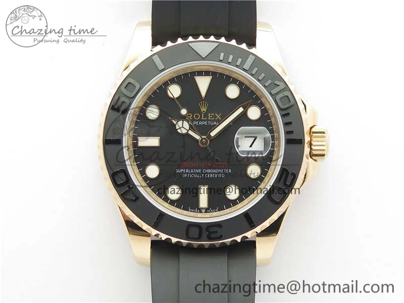 Yacht-Master 116655 UBF 1:1 Best Edition 3D Black Ceramic Bezel on Black Rubber Strap A2836(Free Extra Strap) Contemporary 3061
