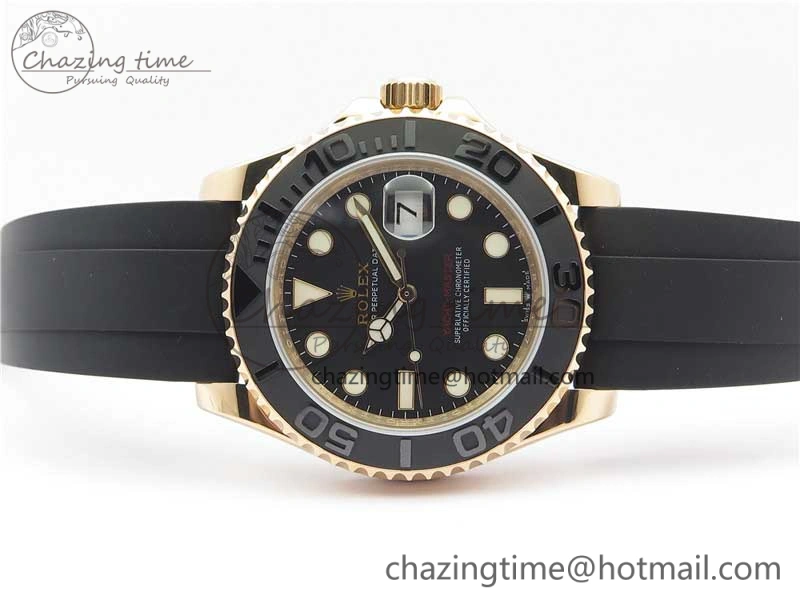 Yacht-Master 116655 UBF 1:1 Best Edition 3D Black Ceramic Bezel on Black Rubber Strap A2836(Free Extra Strap) Contemporary 3061