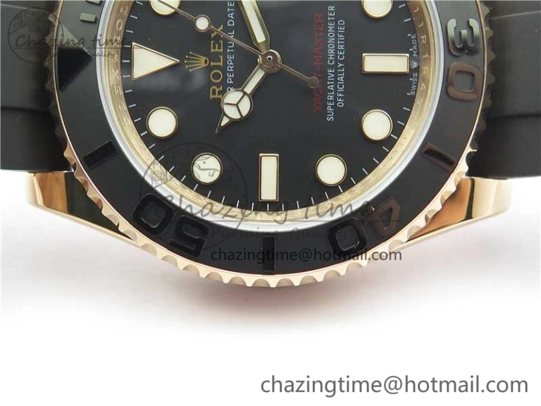 Yacht-Master 116655 UBF 1:1 Best Edition 3D Black Ceramic Bezel on Black Rubber Strap A2836(Free Extra Strap) Contemporary 3061