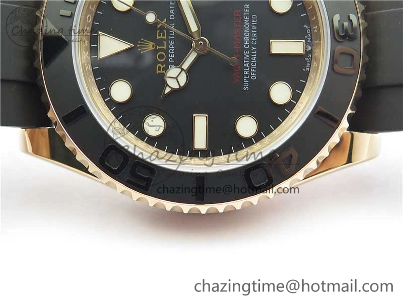 Yacht-Master 116655 UBF 1:1 Best Edition 3D Black Ceramic Bezel on Black Rubber Strap A2836(Free Extra Strap) Contemporary 3061