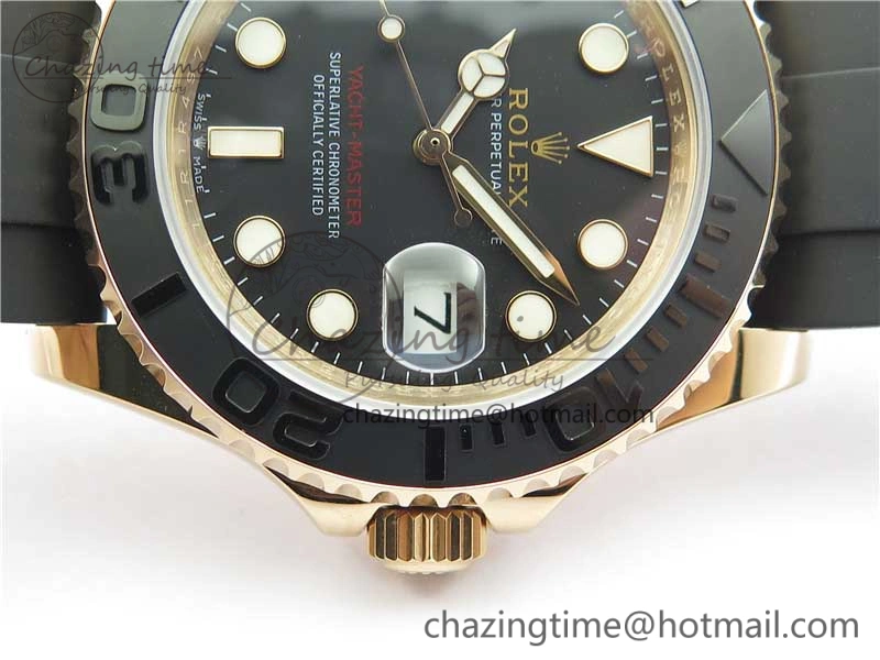 Yacht-Master 116655 UBF 1:1 Best Edition 3D Black Ceramic Bezel on Black Rubber Strap A2836(Free Extra Strap) Contemporary 3061