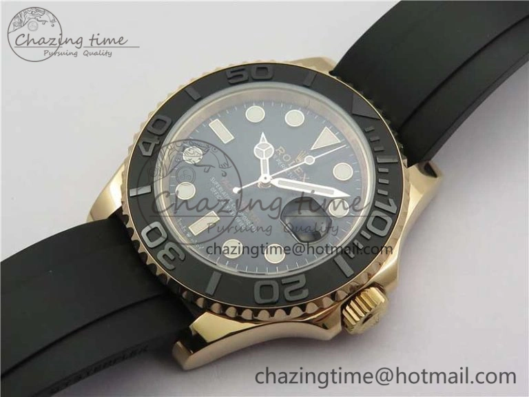 Yacht-Master 116655 UBF 1:1 Best Edition 3D Black Ceramic Bezel on Black Rubber Strap A2836(Free Extra Strap) Contemporary 3061
