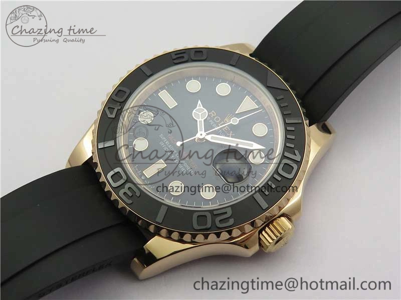 Yacht-Master 116655 UBF 1:1 Best Edition 3D Black Ceramic Bezel on Black Rubber Strap A2836(Free Extra Strap) Contemporary 3061