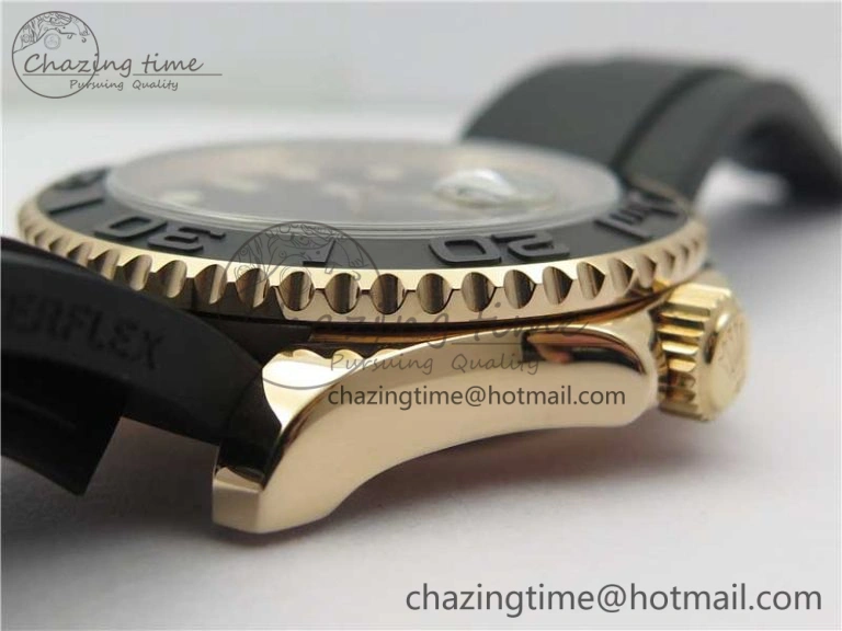 Yacht-Master 116655 UBF 1:1 Best Edition 3D Black Ceramic Bezel on Black Rubber Strap A2836(Free Extra Strap) Contemporary 3061