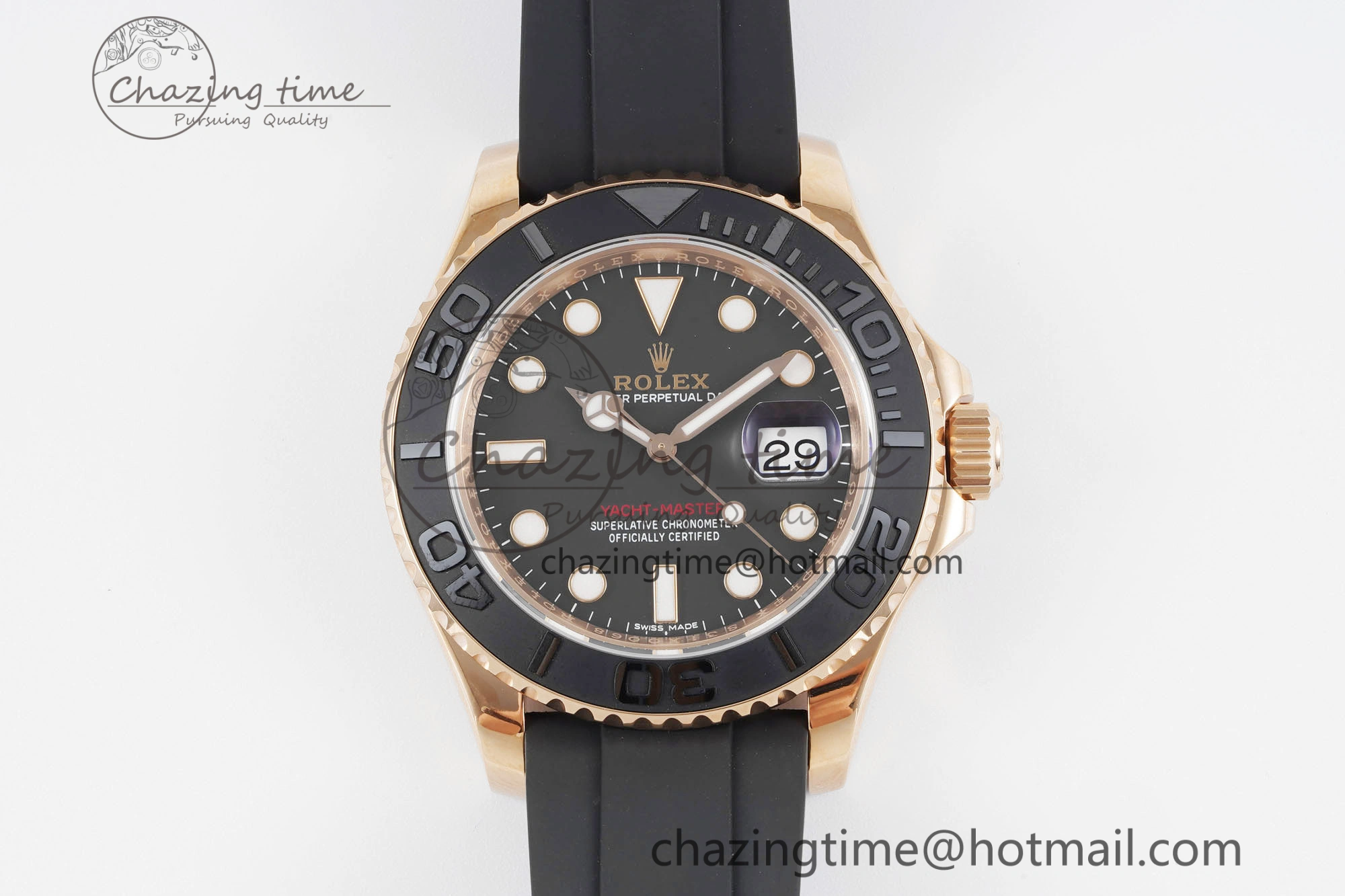 WeatherProof Yacht-Master 116655 VSF 1:1 Best Edition Black Ceramic Bezel on Oysterflex Rubber Strap VS 2096