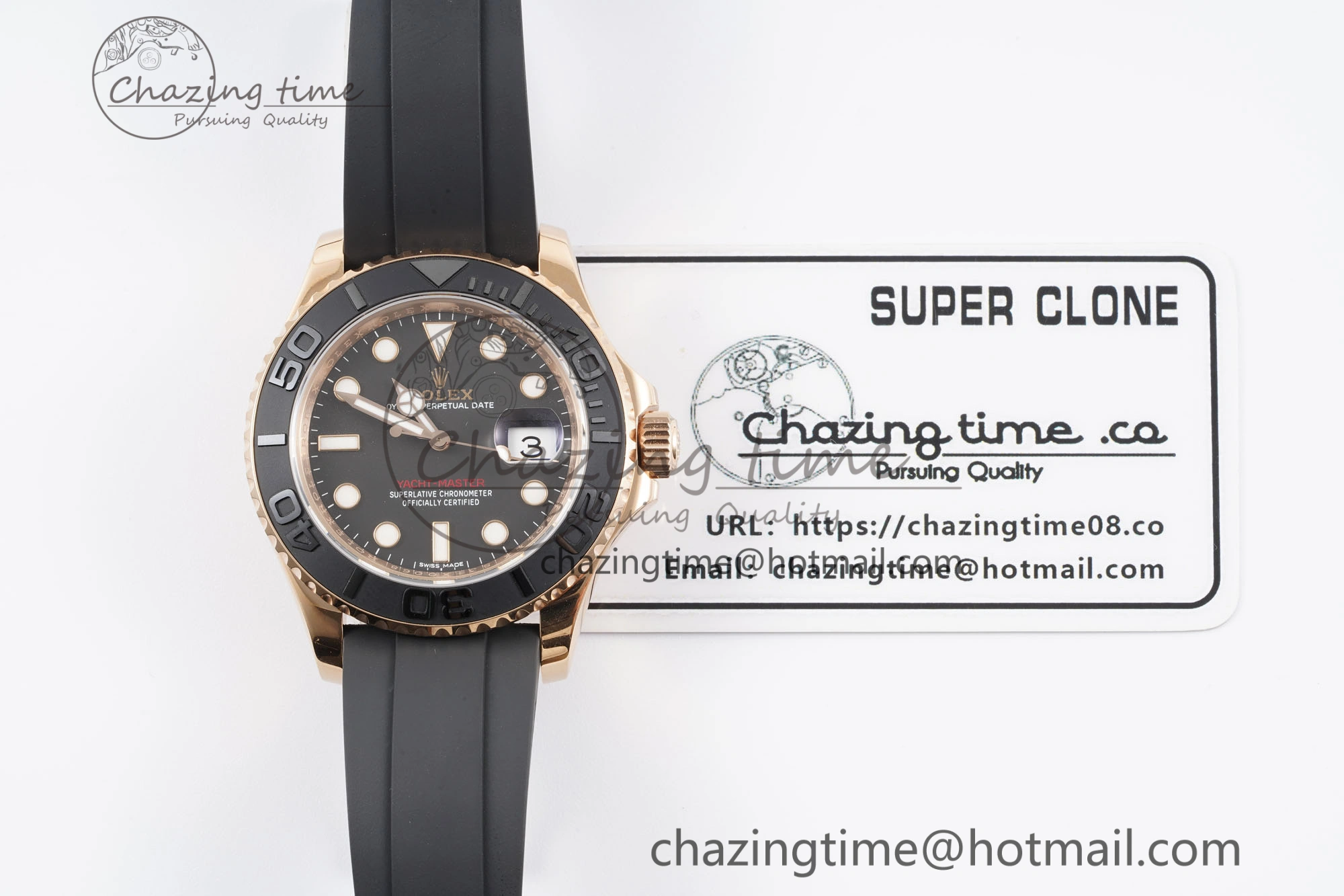 WeatherProof Yacht-Master 116655 VSF 1:1 Best Edition Black Ceramic Bezel on Oysterflex Rubber Strap VS 2096