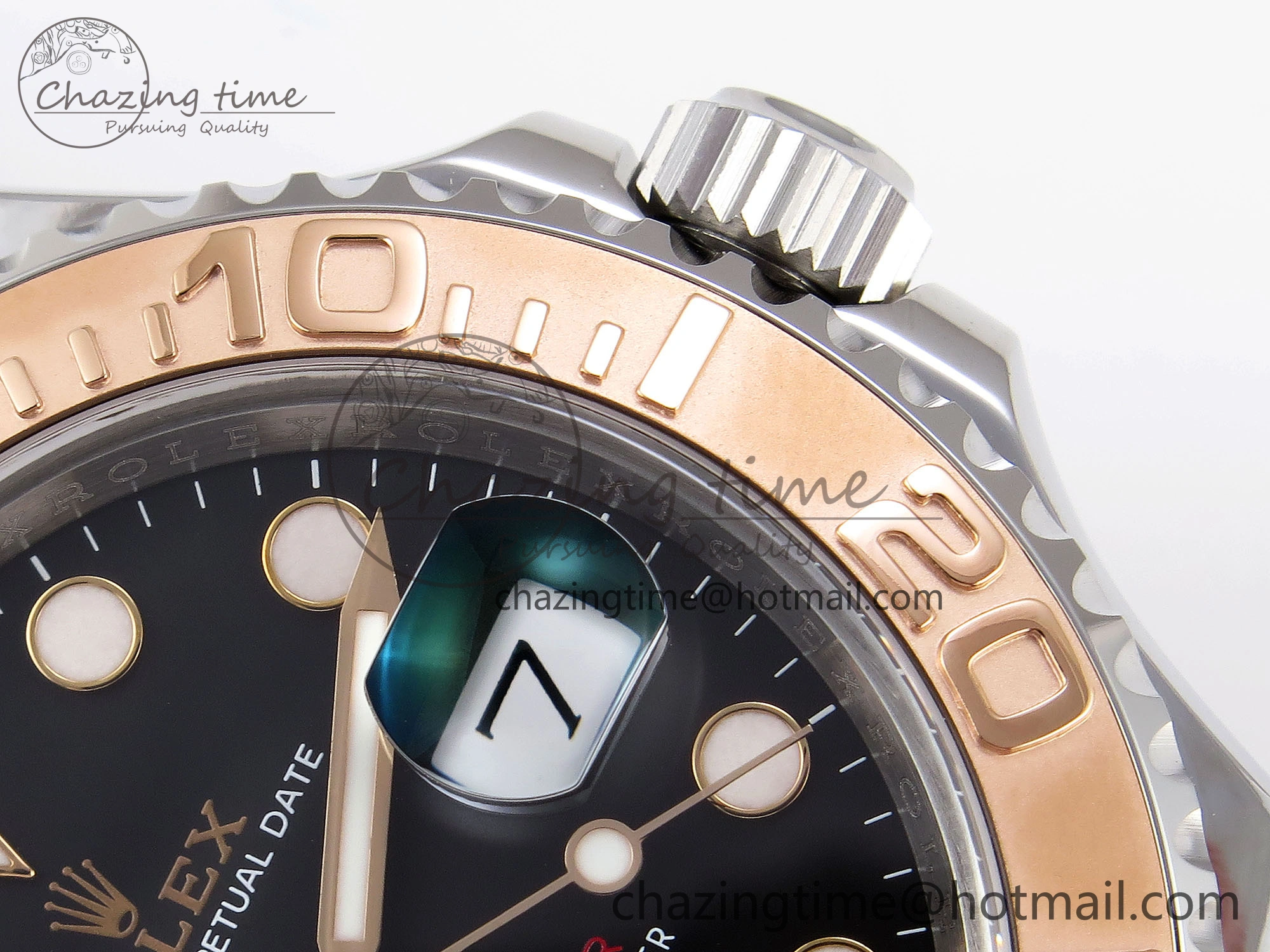 Unique Yacht-Master 126621 SS RG 904L Steel VSF 1:1 Best Edition Black Dial on SS RG Bracelet VS 1860