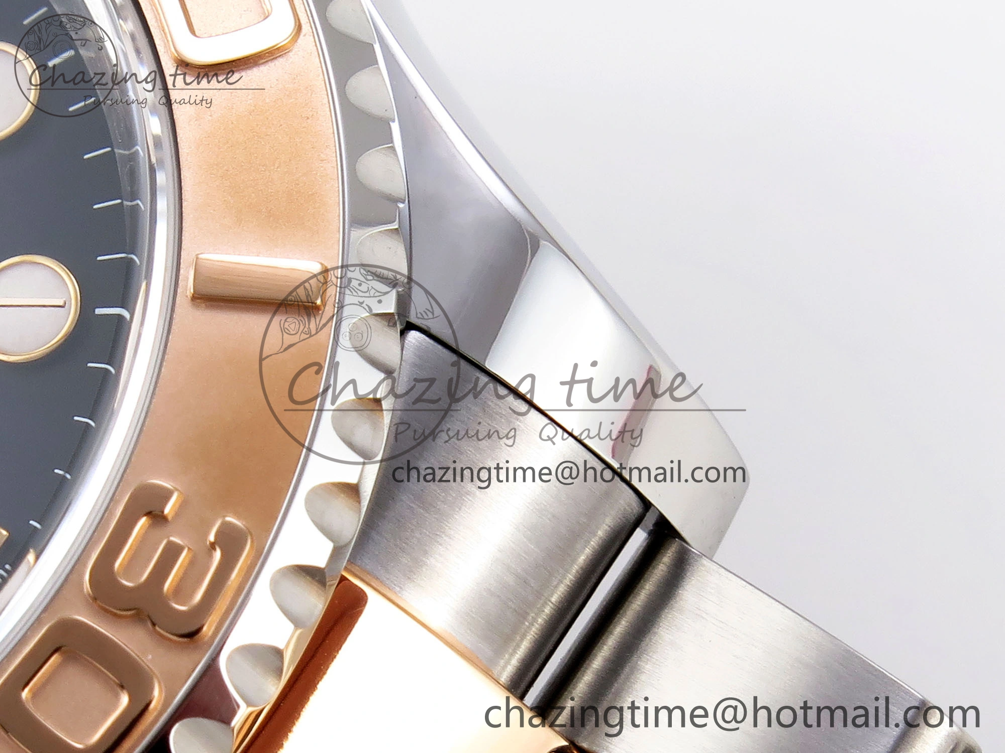 Unique Yacht-Master 126621 SS RG 904L Steel VSF 1:1 Best Edition Black Dial on SS RG Bracelet VS 1860