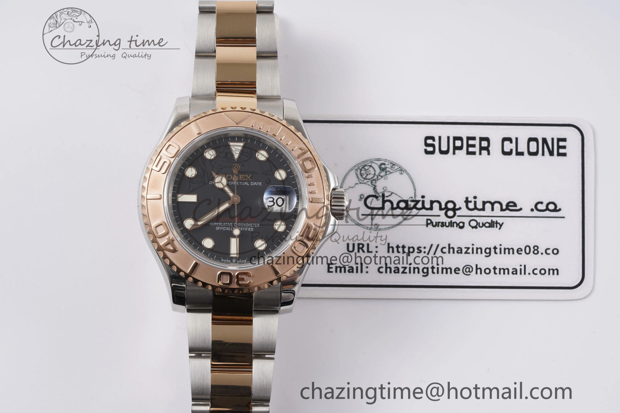 HighQuality Yacht-Master 126621 SS RG APSF Best Edition Black Dial on SS RG Bracelet A 1959