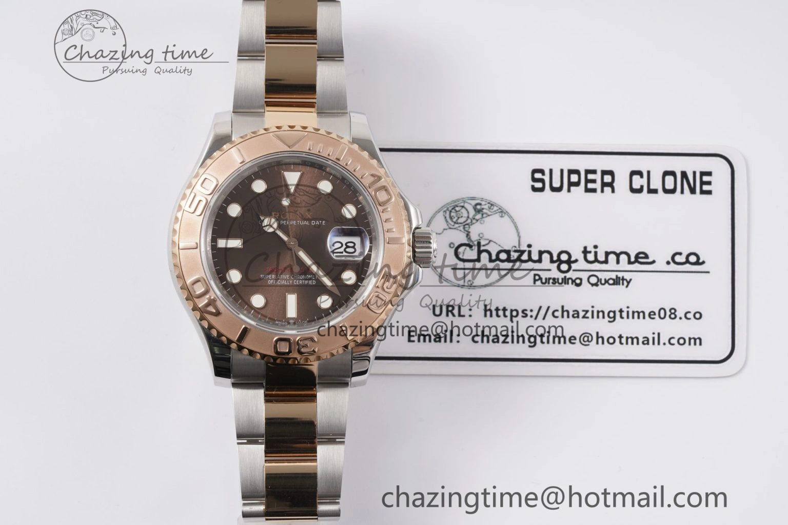 QuickDry Yacht-Master 126621 SS RG APSF Best Edition Brown Dial on SS RG Bracelet A 1963