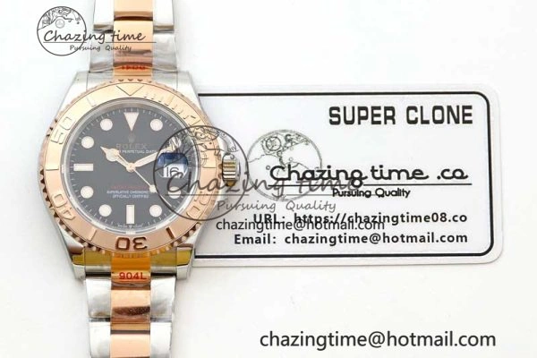 Yacht-Master 126621 SS RG EWF 1:1 Best Edition Black Dial on SS SS RG Bracelet A Bright 2242