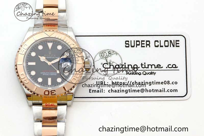 Yacht-Master 126621 SS RG EWF 1:1 Best Edition Black Dial on SS SS RG Bracelet A Bright 2242