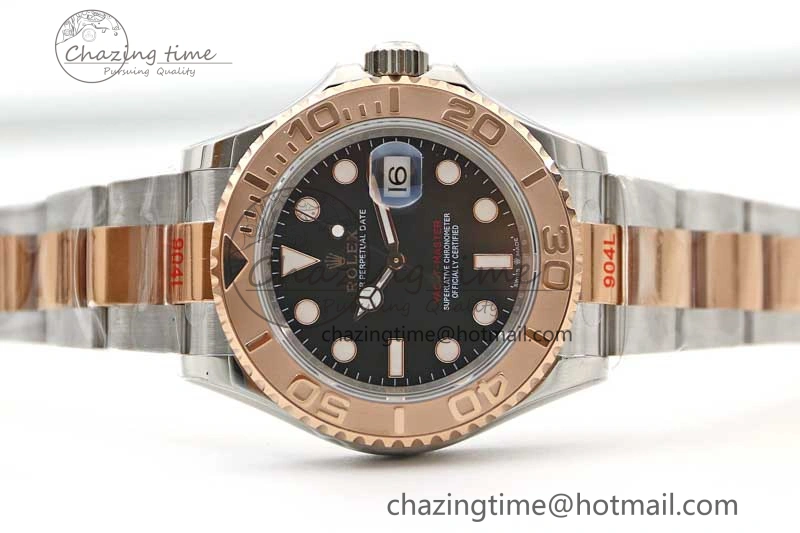 Yacht-Master 126621 SS RG EWF 1:1 Best Edition Black Dial on SS SS RG Bracelet A Bright 2242
