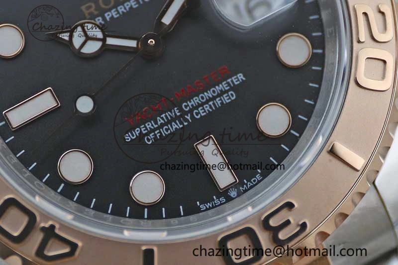 Yacht-Master 126621 SS RG EWF 1:1 Best Edition Black Dial on SS SS RG Bracelet A Bright 2242