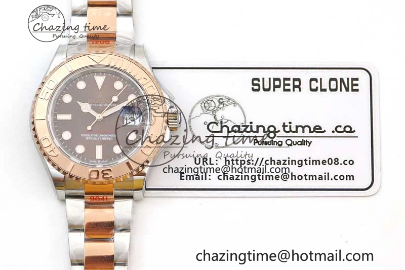 Fashionable Yacht-Master 126621 SS RG EWF 1:1 Best Edition Brown Dial on SS RG Bracelet A 2243