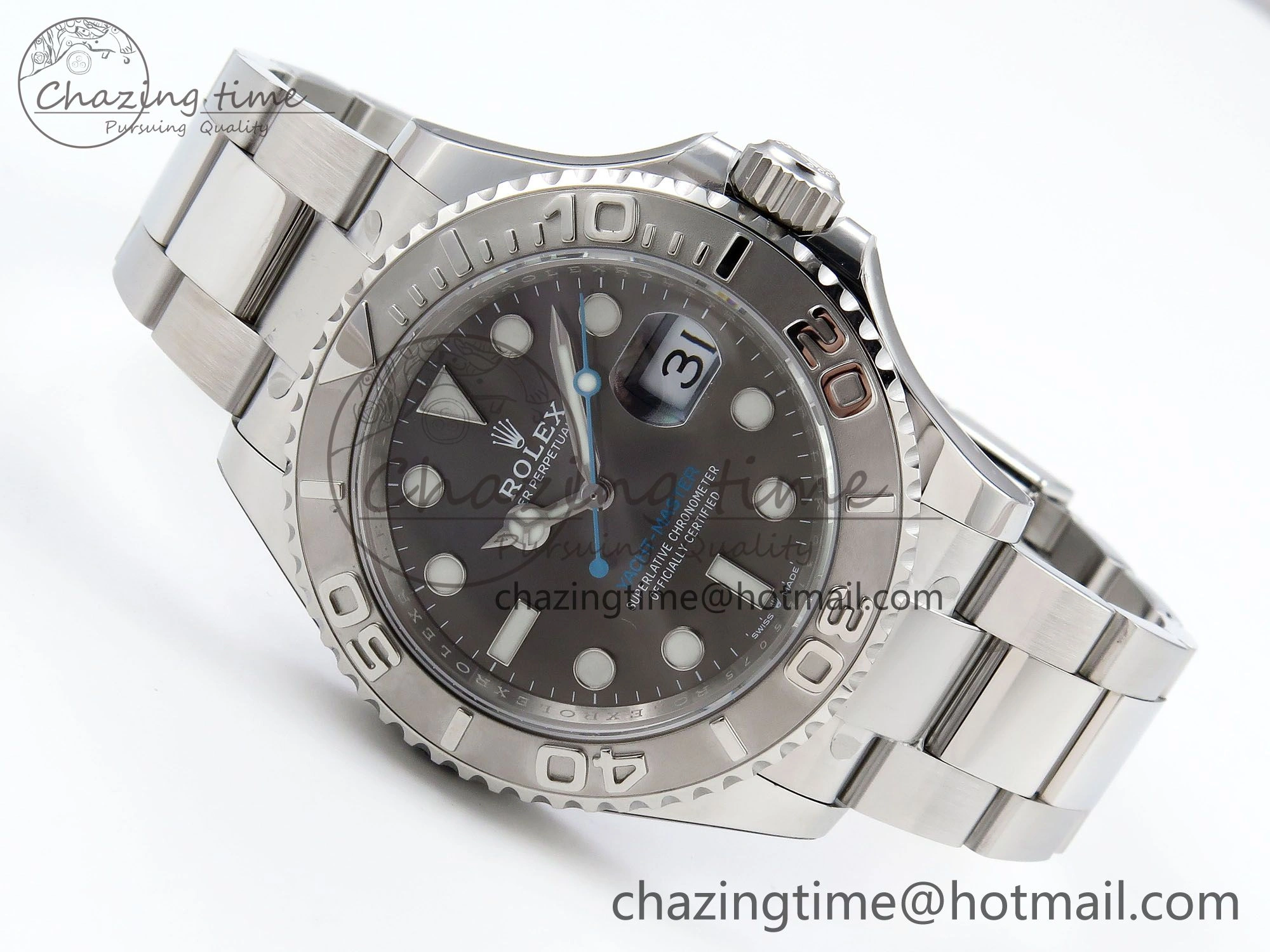 Yacht-Master 126622 HGF 904L Steel 1:1 Best Edition Gray Dial on SS Bracelet VR Breathable 1455