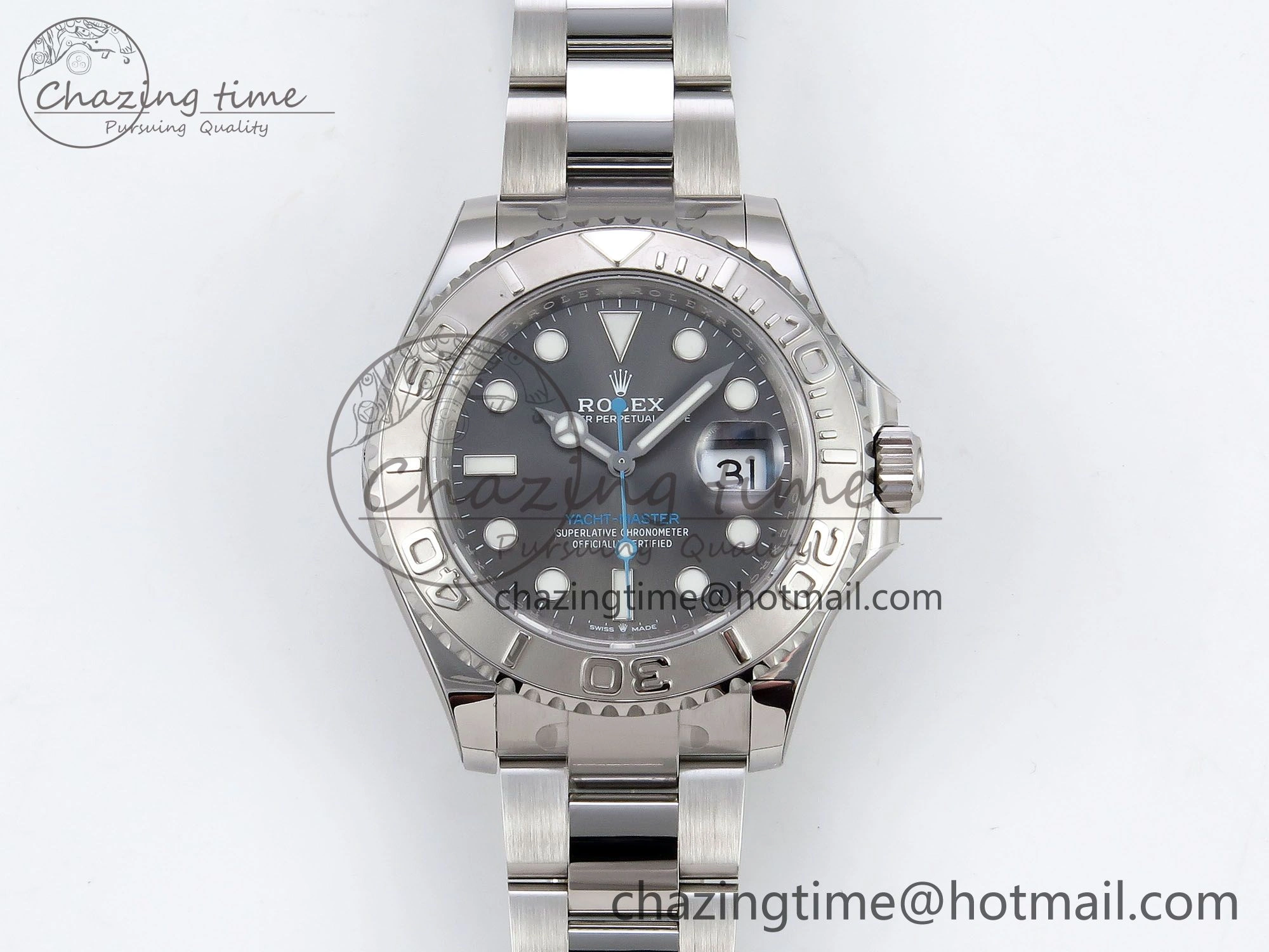 Yacht-Master 126622 HGF 904L Steel 1:1 Best Edition Gray Dial on SS Bracelet VR Breathable 1455
