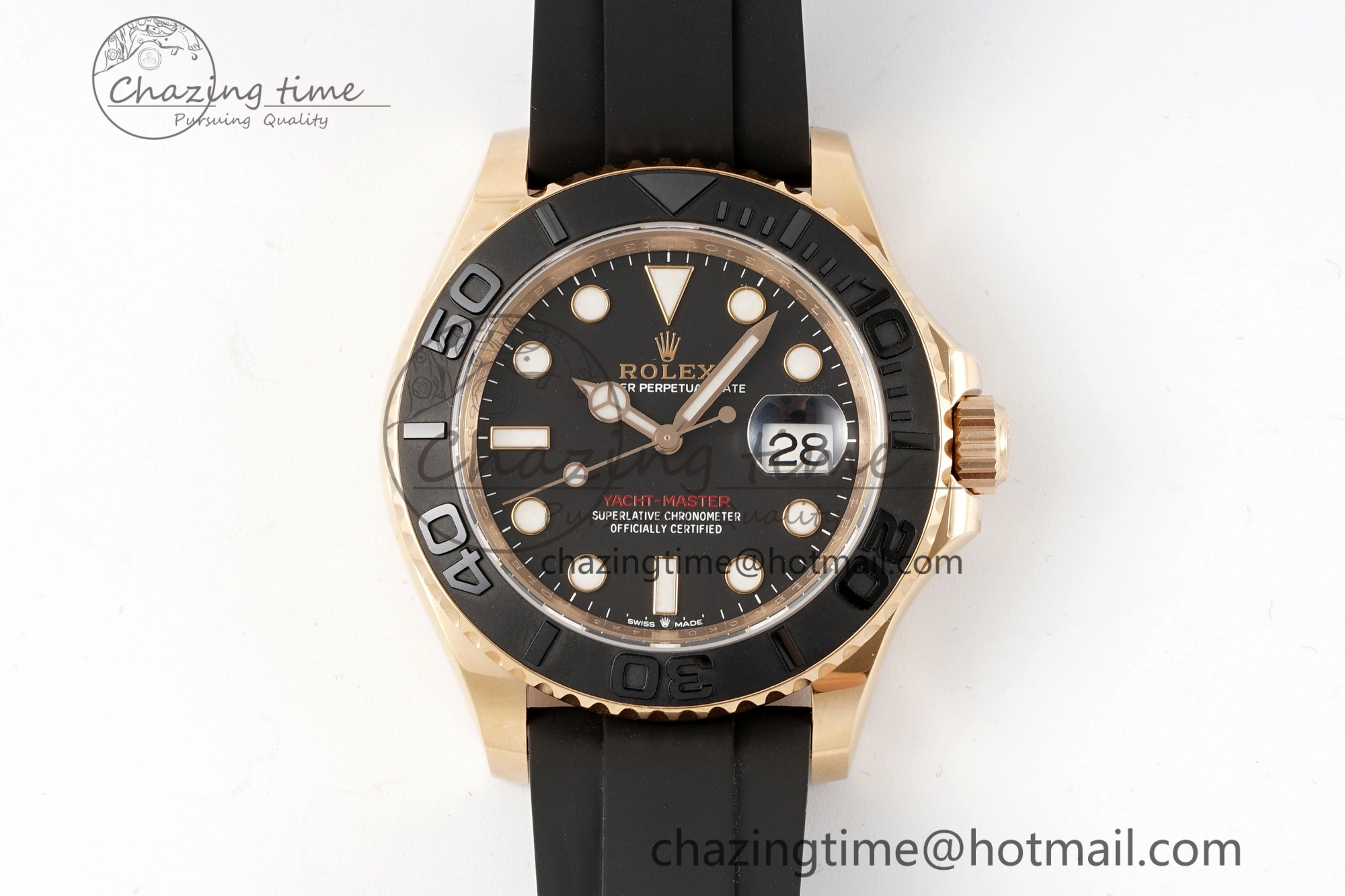 WellDesigned Yacht-Master 126655 C+F 1:1 Best Edition Black Ceramic Bezel on Oysterflex Rubber Strap VR 1955