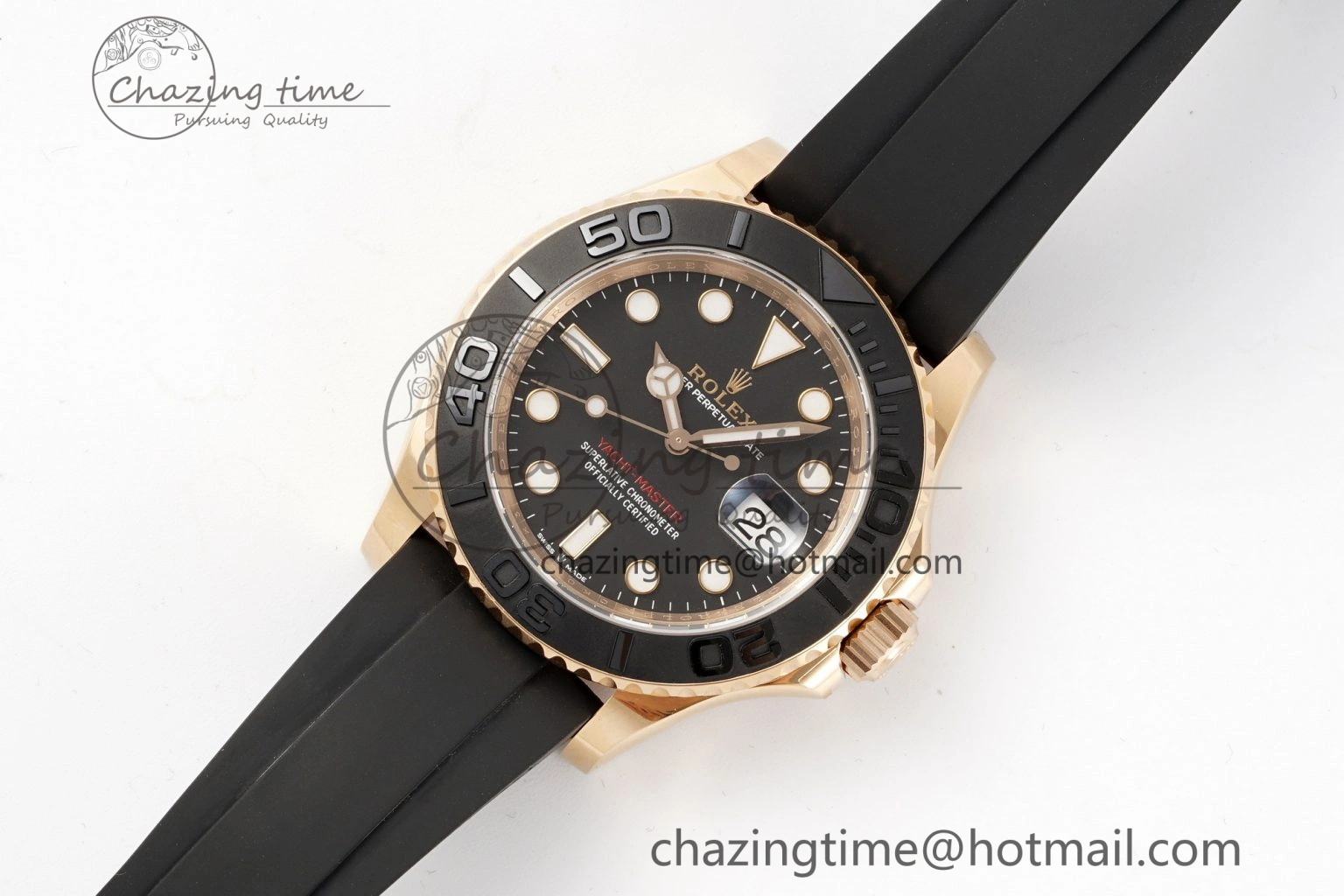 WellDesigned Yacht-Master 126655 C+F 1:1 Best Edition Black Ceramic Bezel on Oysterflex Rubber Strap VR 1955
