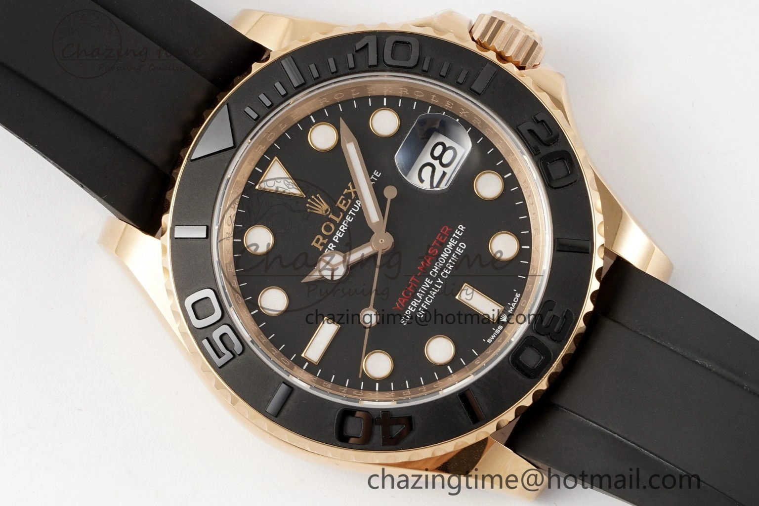 WellDesigned Yacht-Master 126655 C+F 1:1 Best Edition Black Ceramic Bezel on Oysterflex Rubber Strap VR 1955