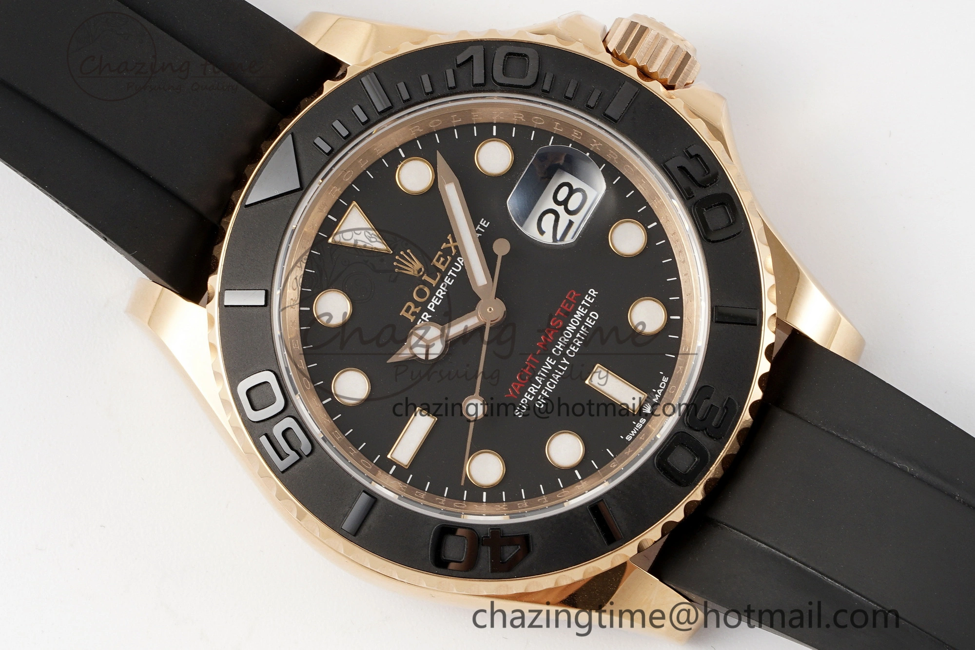 WellDesigned Yacht-Master 126655 C+F 1:1 Best Edition Black Ceramic Bezel on Oysterflex Rubber Strap VR 1955