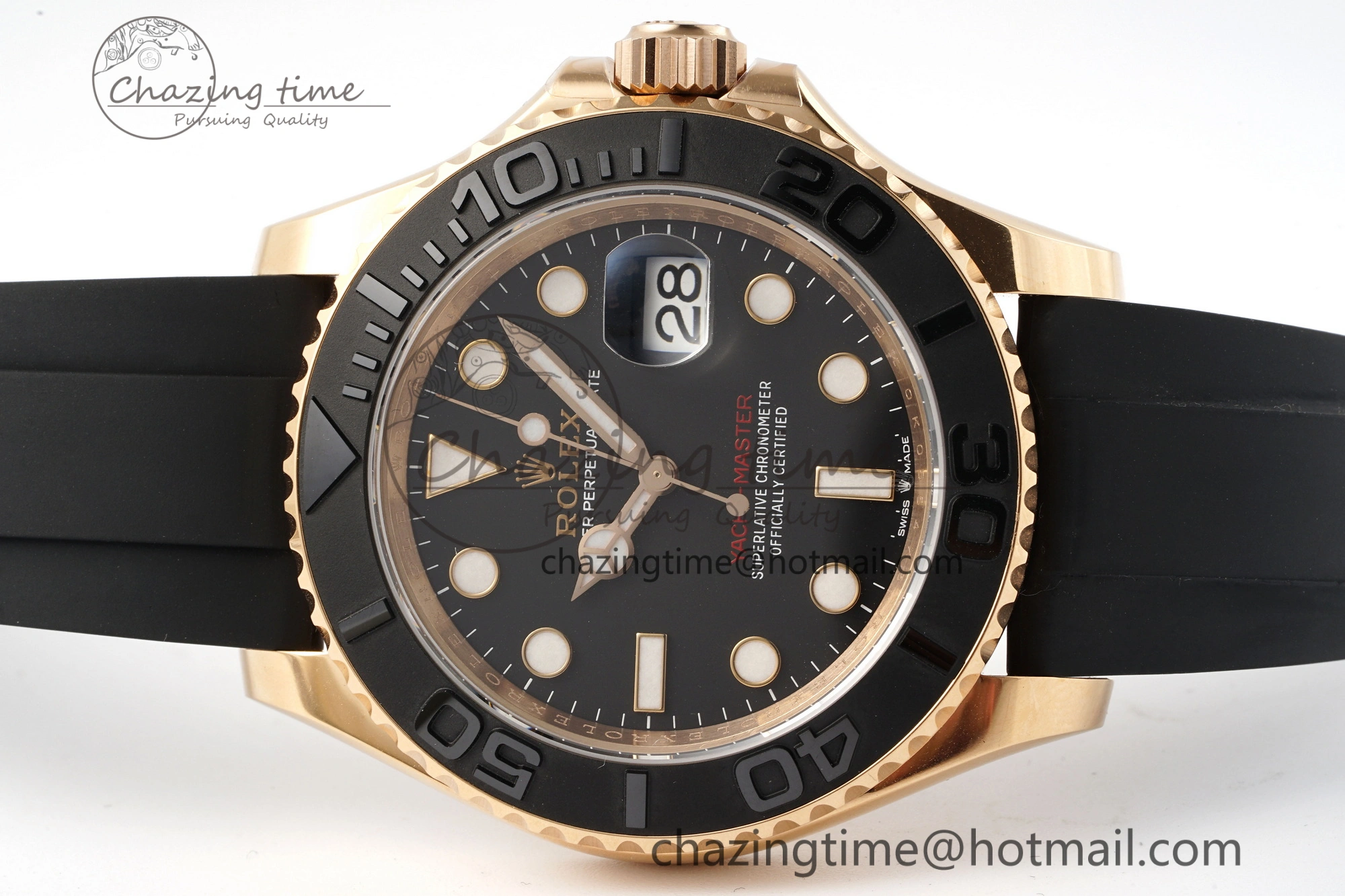 WellDesigned Yacht-Master 126655 C+F 1:1 Best Edition Black Ceramic Bezel on Oysterflex Rubber Strap VR 1955