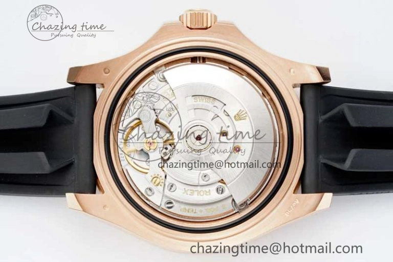 Functional Yacht-Master 126655 Clean 1:1 Best Edition Black Ceramic Bezel on Oysterflex Strap VR 2124