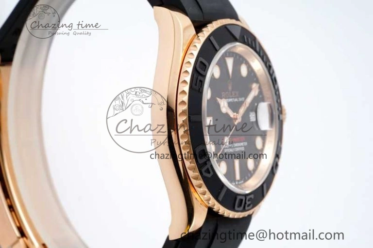 Functional Yacht-Master 126655 Clean 1:1 Best Edition Black Ceramic Bezel on Oysterflex Strap VR 2124
