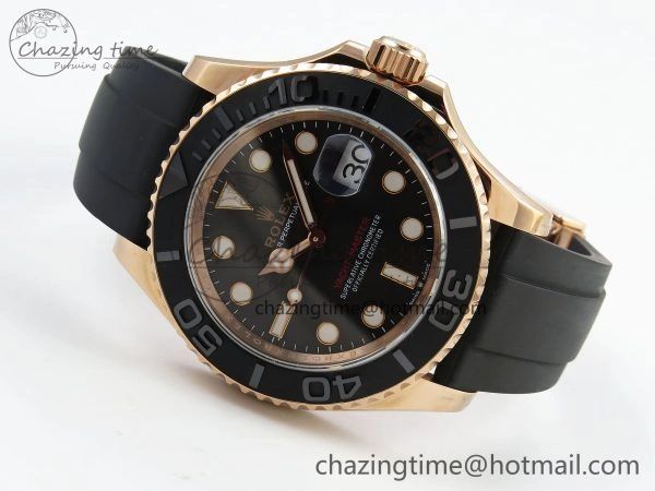 Yacht-Master 126655 HGF 904L Steel 1:1 Best Edition Black Dial on Oysterflex Strap VR HighPerformance 1466