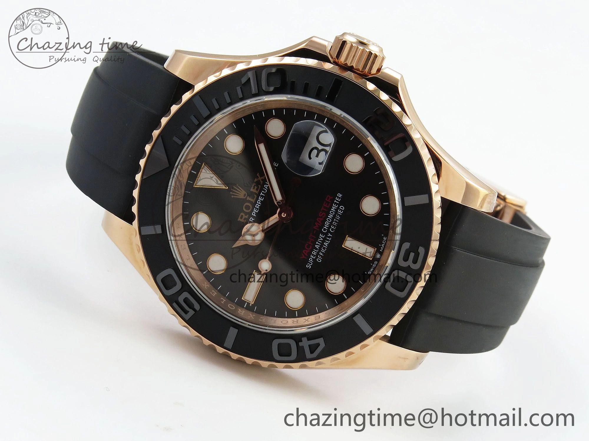 Yacht-Master 126655 HGF 904L Steel 1:1 Best Edition Black Dial on Oysterflex Strap VR HighPerformance 1466