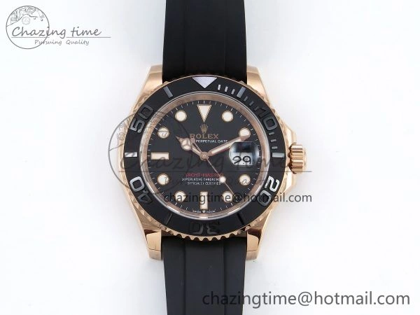 Yacht-Master 126655 HGF 904L Steel 1:1 Best Edition Black Dial on Oysterflex Strap VR HighPerformance 1466