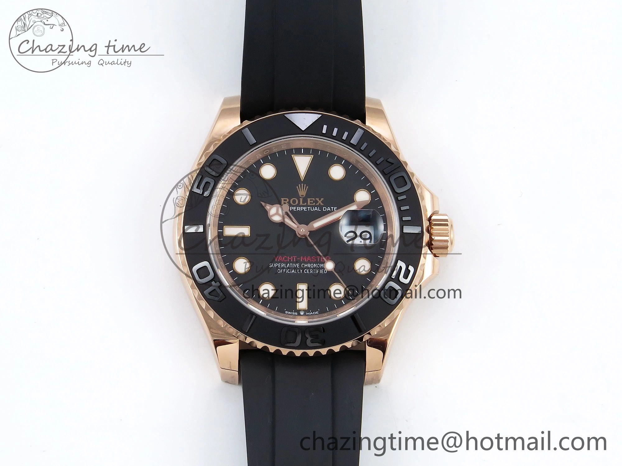 Yacht-Master 126655 HGF 904L Steel 1:1 Best Edition Black Dial on Oysterflex Strap VR HighPerformance 1466
