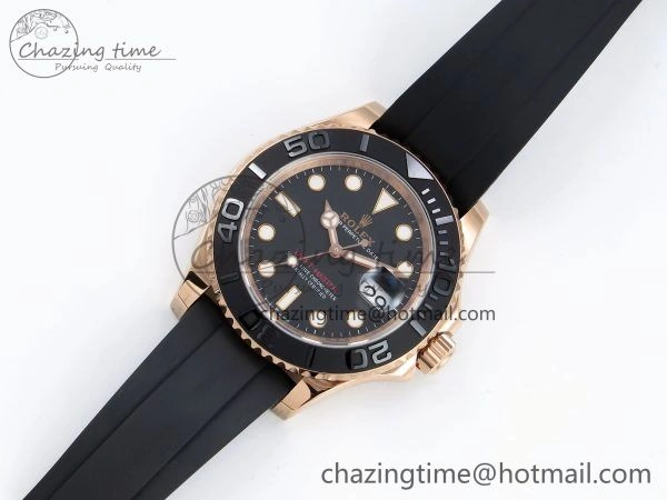 Yacht-Master 126655 HGF 904L Steel 1:1 Best Edition Black Dial on Oysterflex Strap VR HighPerformance 1466